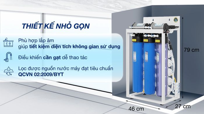 Thiết kế - Máy lọc nước RO bán công nghiệp Hòa Phát HPT725 10 lõi