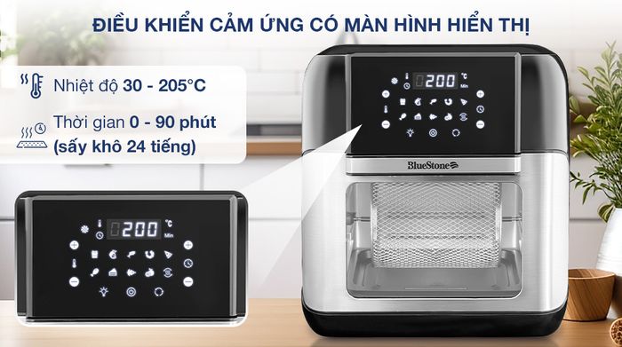 Lò chiên không dầu BlueStone AFB-5888 10 lít - Bảng điều khiển