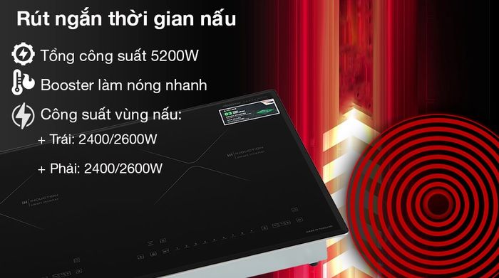 Công suất - Kích thước vùng nấu - Bếp từ đôi Pramie PRTH-2203