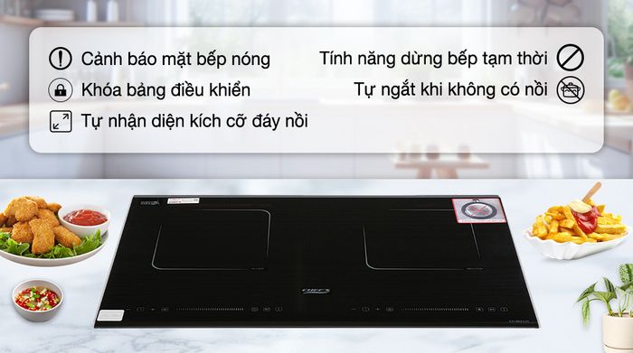 Bếp từ hồng ngoại lắp âm Chef's EH-MIX220 - tính năng an toàn