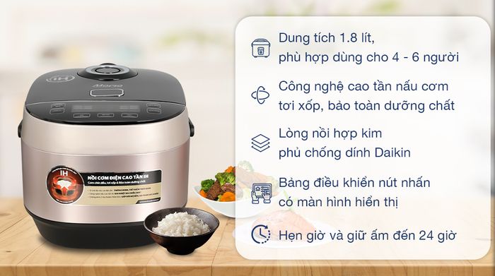 Nồi cơm cao tần Sunhouse Mama 1.8 lít SHD8959 - Tổng quan