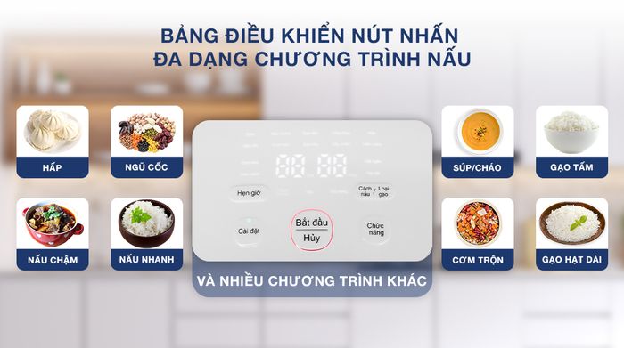 Nồi cơm cao tần Sharp 1.2 lít KS-IH122V-WH - Bảng điều khiển