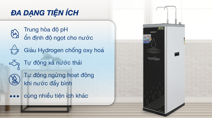 Máy lọc nước RO nóng nguội Sanaky VH-5020VD 11 lõi - Tiện ích