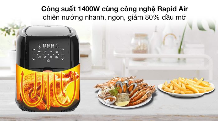 Nồi chiên không dầu AVA BF502A - Công suất, công nghệ