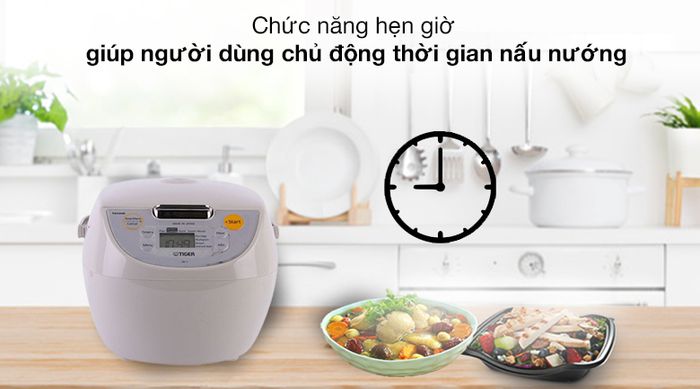 Nồi cơm điện tử Tiger 1.8 lít JBV-S18W - Hẹn giờ