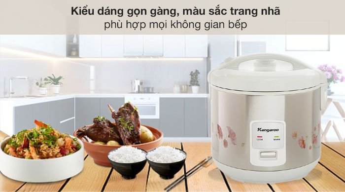 Thiết kế - Nồi cơm điện nắp gài Kangaroo 1.8 lít KG18RC3