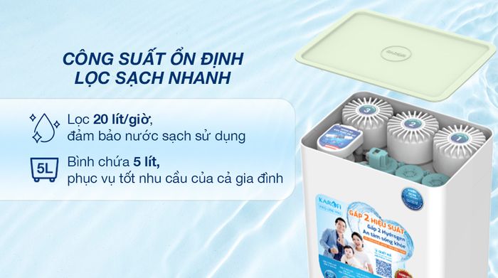 Máy lọc nước RO Karofi KAQ-U98 Pro 10 lõi - Công suất