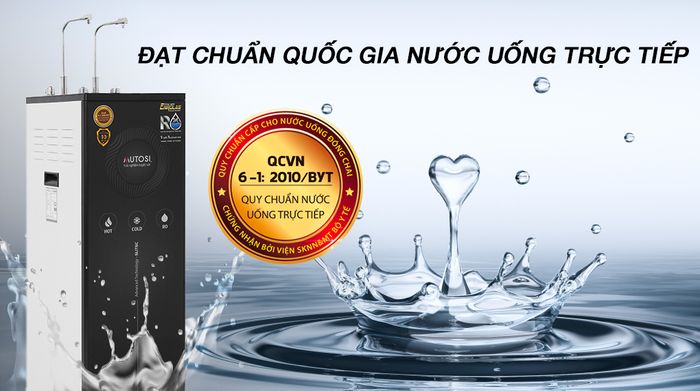 Chứng nhận của Bộ Y tế - Máy lọc nước RO nóng lạnh Mutosi MP-6100HCE