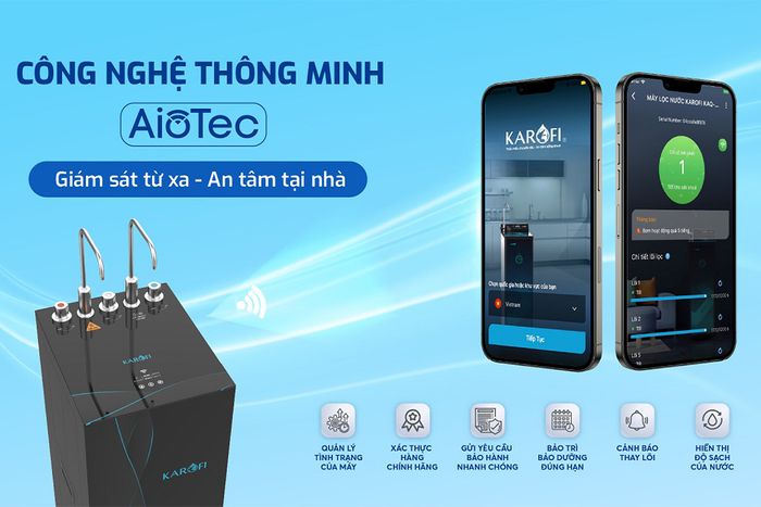 Máy lọc nước RO nóng nguội lạnh Karofi KAD-X68 11 lõi - Công nghệ AioTec