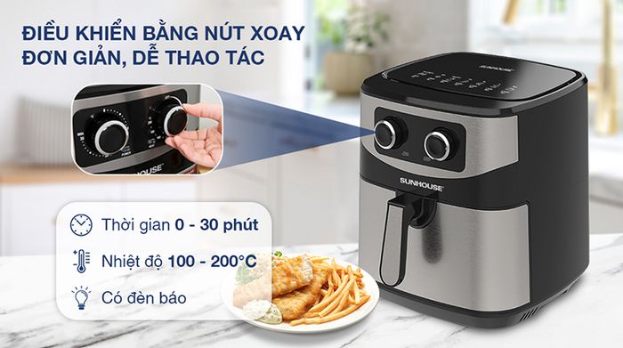 Nồi chiên không dầu Sunhouse SHD4035 - Bảng điều khiển