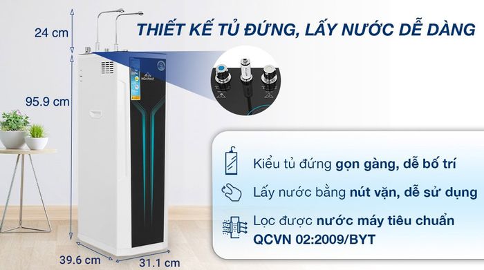Máy lọc nước RO nóng nguội lạnh Hòa Phát HWBS3A 1021 10 lõi - Thiết kế