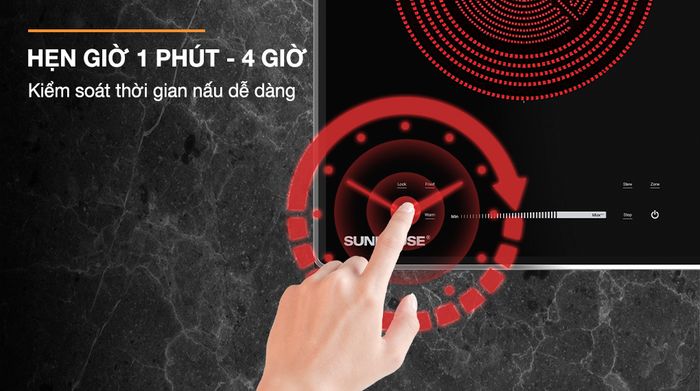 Chức năng hẹn giờ - Bếp từ hồng ngoại lắp âm Sunhouse SHB82011-MMD
