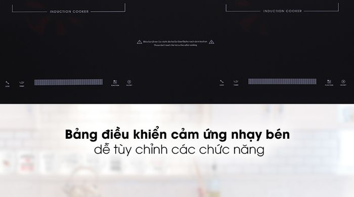 Bếp từ đôi Junger CEJ-200-II - Bảng điều khiển cảm ứng nhạy bén