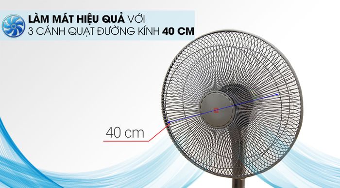 Quạt đứng KDK M40K Xám GY - Đường kính lồng quạt 40cm giúp thổi mát hơn