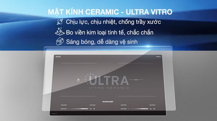 Mặt kính - Bếp từ hồng ngoại lắp âm Sunhouse SHB82071-VMD