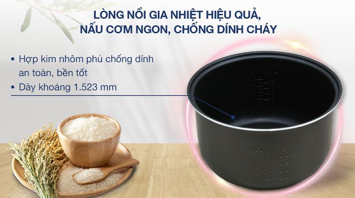 Nồi cơm nắp gài Panasonic 1 lít SR-MVN10LRAX - Lòng nồi