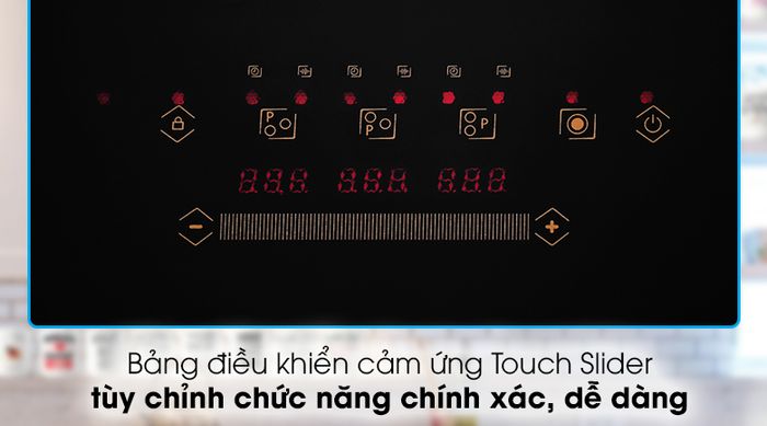 Bếp từ ba vùng nấu kangaroo KG836i - Bảng điều khiển cảm ứng tích hợp công nghệ Touch Slider hiện đại