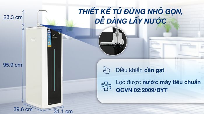 Máy lọc nước RO Hòa Phát HWS1B 1022 10 lõi - Thiết kế