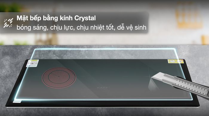 Bếp từ hồng ngoại lắp âm KAFF KF-FL105IC - Chất liệu mặt kính