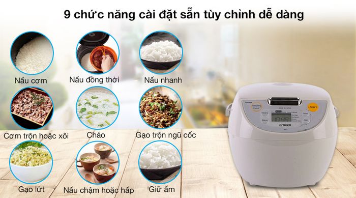Chức năng nấu - Nồi cơm điện tử Tiger 1 lít JBV-S10W