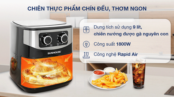 Nồi chiên không dầu Sunhouse SHD4035 - Công nghệ