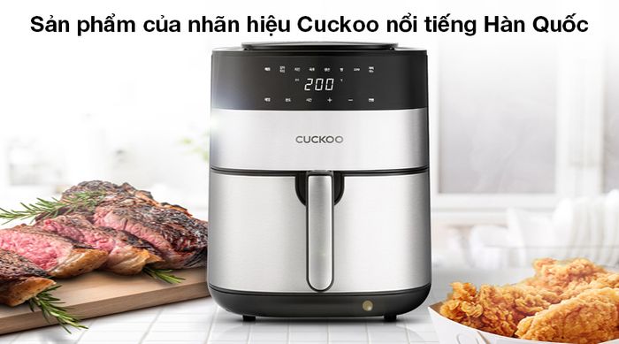 Nồi chiên không dầu Cuckoo CAF-G0510T 5.5L - Cuckoo CAF-G0510T là sản phẩm của thương hiệu nổi tiếng Hàn Quốc - Cuckoo, an tâm về chất lượng
