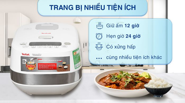Nồi cơm cao tần Tefal 1.5 lít RK808168 - Tiện ích