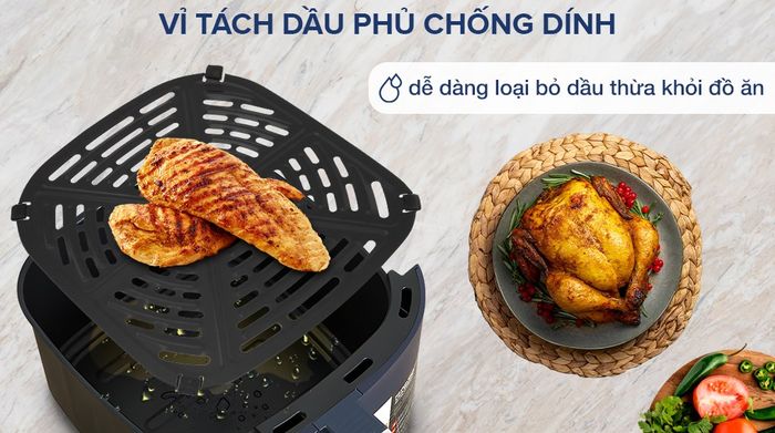 Nồi chiên không dầu Toshiba AF-74CS2SRVN(B) 7.4 lít - Vỉ tách dầu