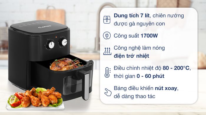 Nồi chiên không dầu Rapido SMART-7.0M 7 lít - Tổng quan