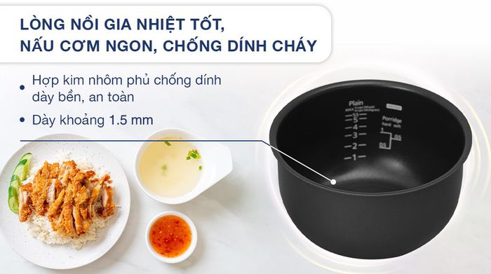 Lòng nồi - Nồi cơm điện tử Tiger 1 lít JAX-S10W