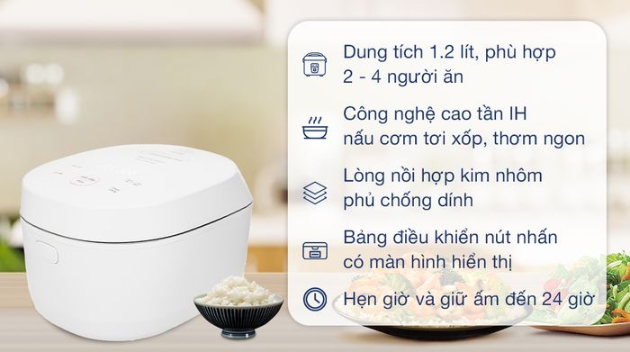 Nồi cơm cao tần Sharp 1.2 lít KS-IH122V-WH - Tổng quan