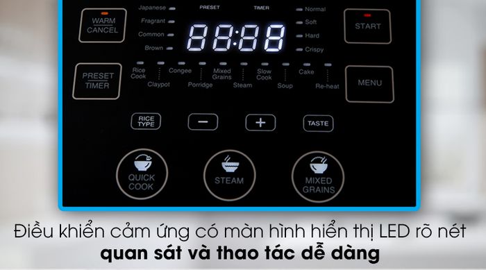 Nồi cơm cao tần Sharp 1.8 lít KS-IH191V-BK - Điều khiển cảm ứng