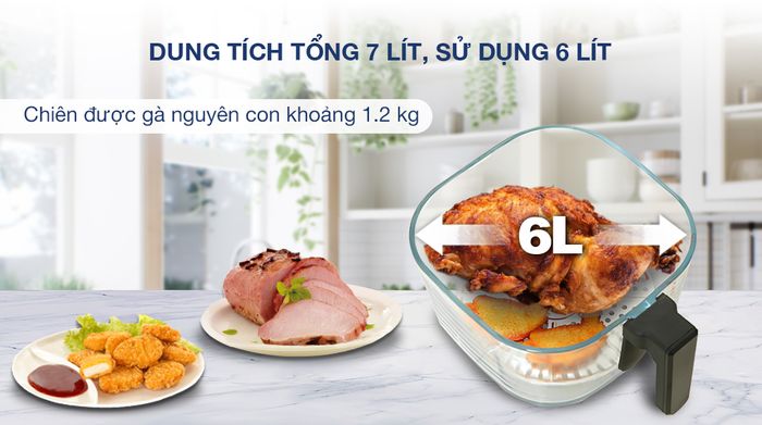 Nồi chiên không dầu Mishio MK373 7 lít - Dung tích