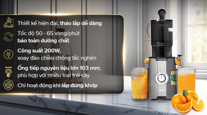 Loại máy - Máy ép chậm AVA SJ-051C