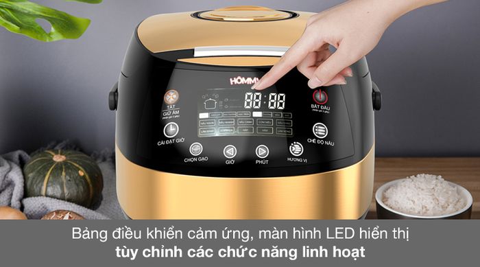 Nồi cơm điện tử Hommy 1.8 lít JS-E50C - Bảng điều khiển cảm ứng