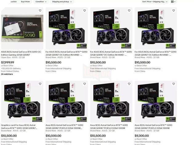 Nvidia RTX 5090 đang được rao bán với giá lên tới 5.000 USD trên thị trường chợ đen tại Trung Quốc.