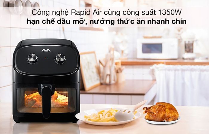 Nồi chiên không dầu AVA 55K07A - Công nghệ, công suất