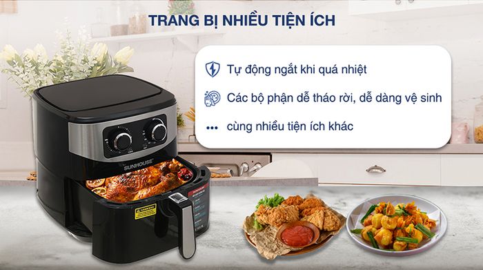 Nồi chiên không dầu Sunhouse SHD4062 - Tiện ích
