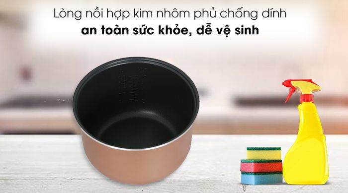 Chất liệu lòng nồi của Nồi cơm điện tử Kangaroo 1.8 lít KG18DR6