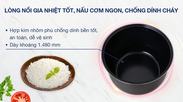 Nồi cơm điện tử Kangaroo 1.8 lít KG18DR9 - Lòng nồi