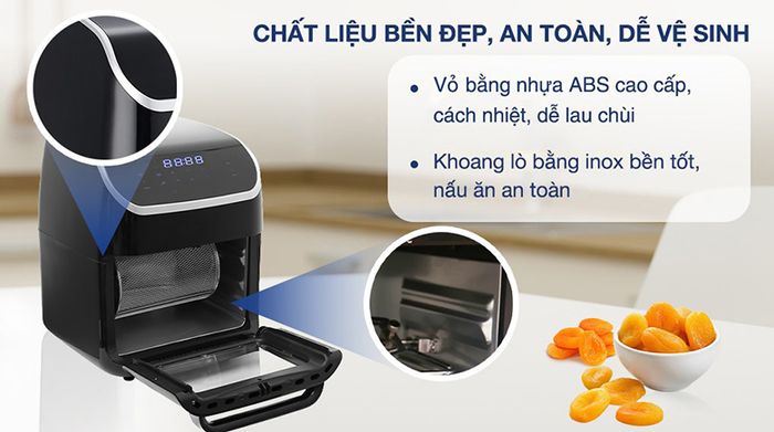 Lò chiên không dầu Ferroli FAF-12D 12 lít - Chất liệu