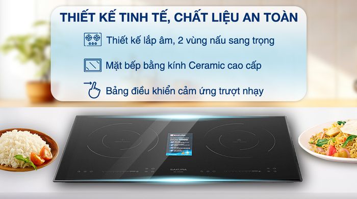 Thiết kế, chất liệu - Bếp từ hồng ngoại Sakura SE-3260B