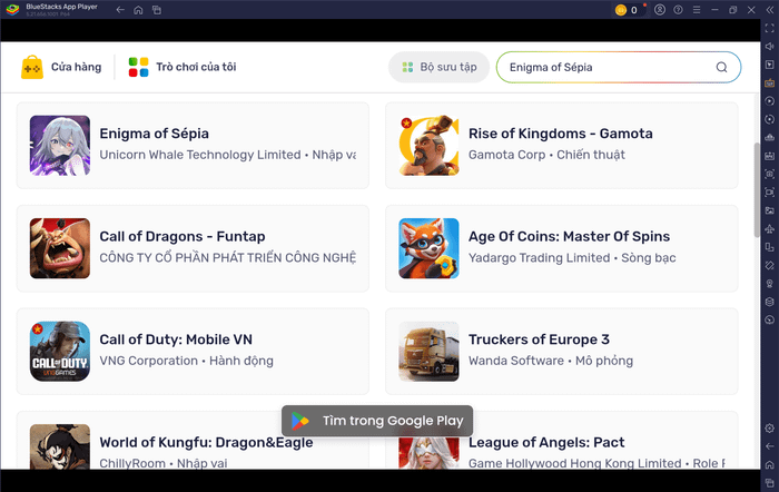 Hướng Dẫn Cài Đặt Và Chơi Enigma of Sépia Trên PC Với BlueStacks Phiên Bản Mới Nhất 2025