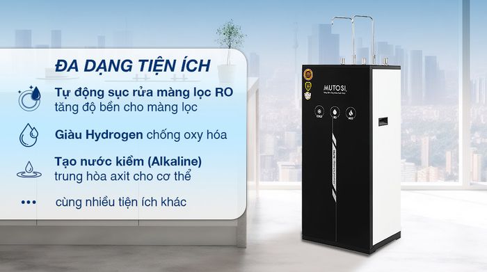 Máy lọc nước RO nóng nguội lạnh Mutosi MP-M1011 10 lõi - Tiện ích
