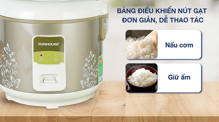 Nồi cơm điện Sunhouse 1.8 lít SHD 8616 - Bảng điều khiển