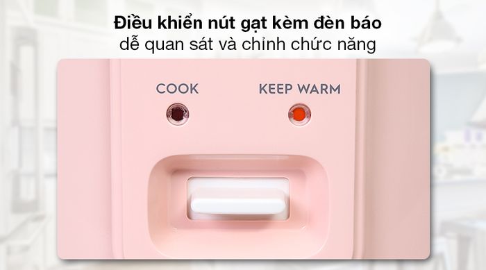 Nồi cơm nắp gài 1.8 lít Electrolux E4RC1-320P - 2 chức năng nấu cơm, hấp dễ điều khiển bằng nút gạt