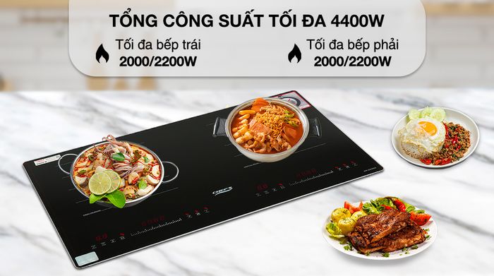 Bếp từ đôi lắp âm Chef's EH - DIH203 - Công suất