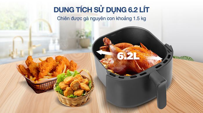 Nồi chiên không dầu Philips NA130/00 6.2 lít - Dung tích