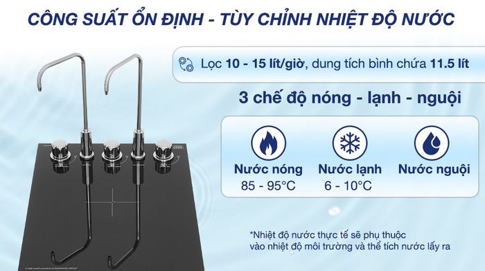 Máy lọc nước RO nóng nguội lạnh Sunhouse UltraPURE SHA76623KL 11 lõi - Công suất