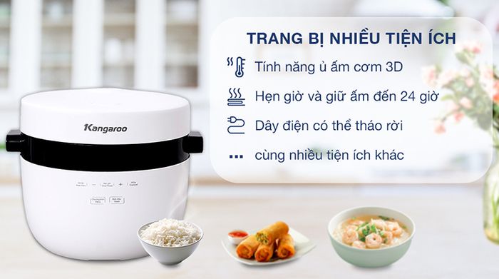 Nồi cơm điện tử Kangaroo 1.8 lít KG18DR9 - Tiện ích